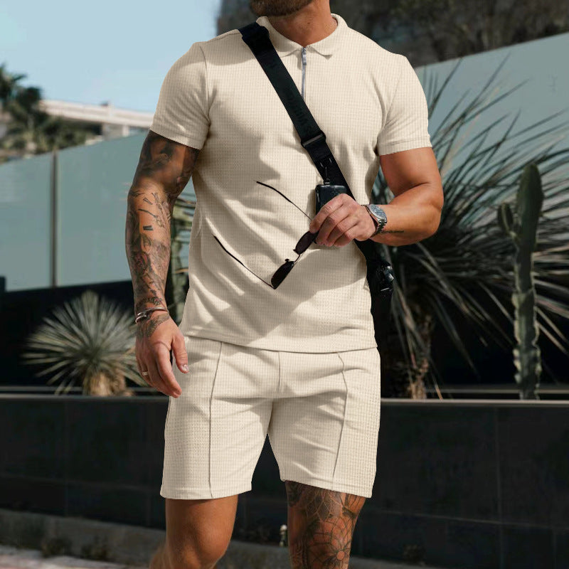 Loose lapel T-shirt suit for men
