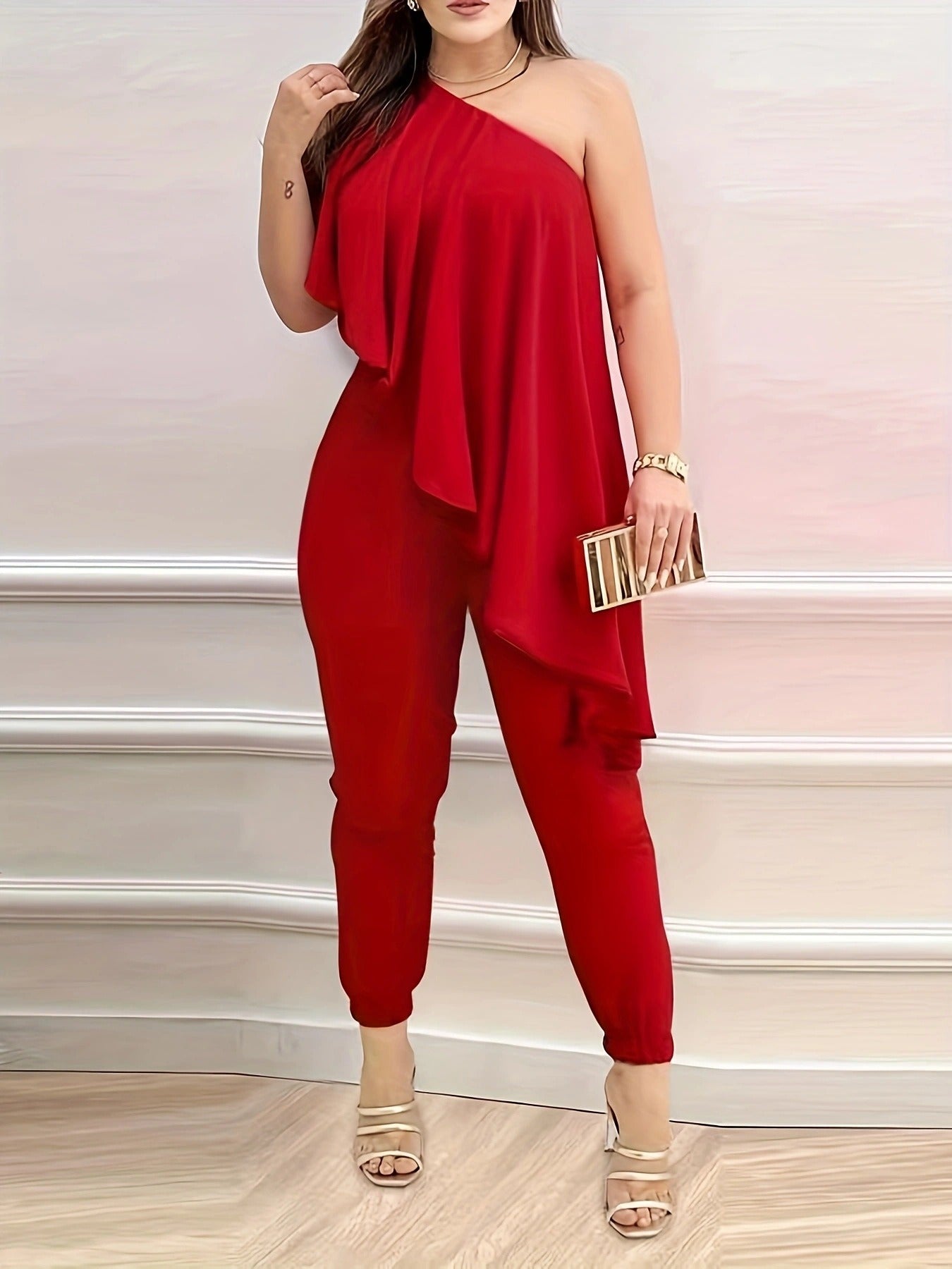 Women's Sleeveless Asymmetrical Jumpsuit Casual Summer Wear