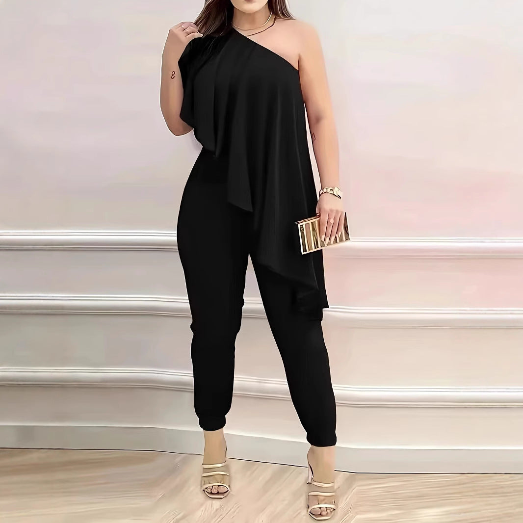 Women's Sleeveless Asymmetrical Jumpsuit Casual Summer Wear