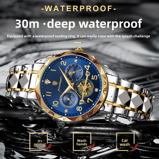 Men's multifunctional waterproof luminous quartz watch