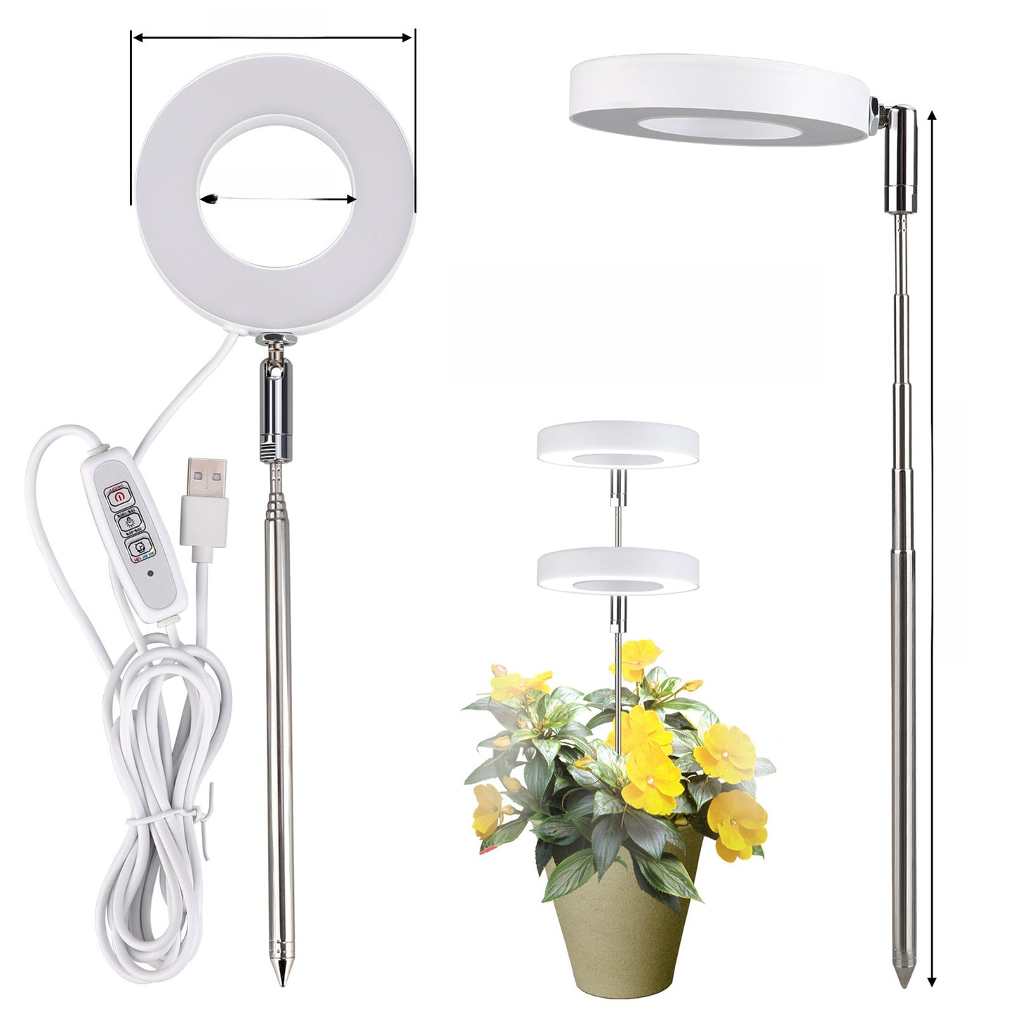 Adjustable Full Spectrum LED Plant Growth Light with Timer