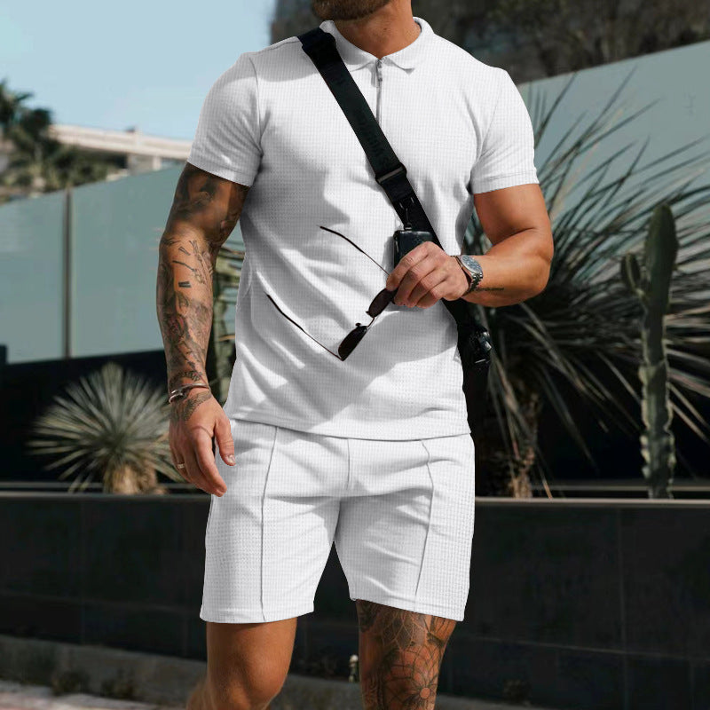 Loose lapel T-shirt suit for men