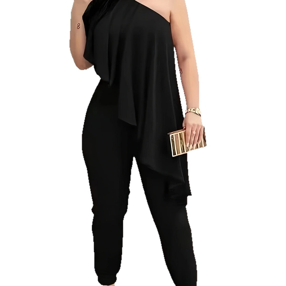 Women's Sleeveless Asymmetrical Jumpsuit Casual Summer Wear