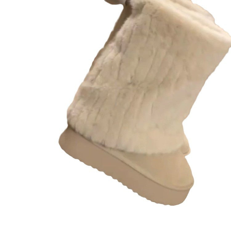 Women's Plush Winter Snow Boots Non-slip Rubber Sole