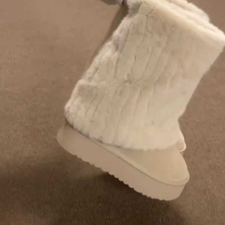 Women's Plush Winter Snow Boots Non-slip Rubber Sole