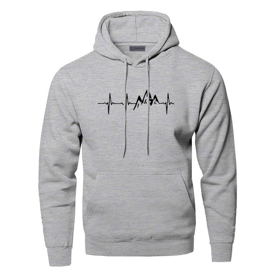 Mountain Heartbeat Sweatshir Men Sound Ray Diagram