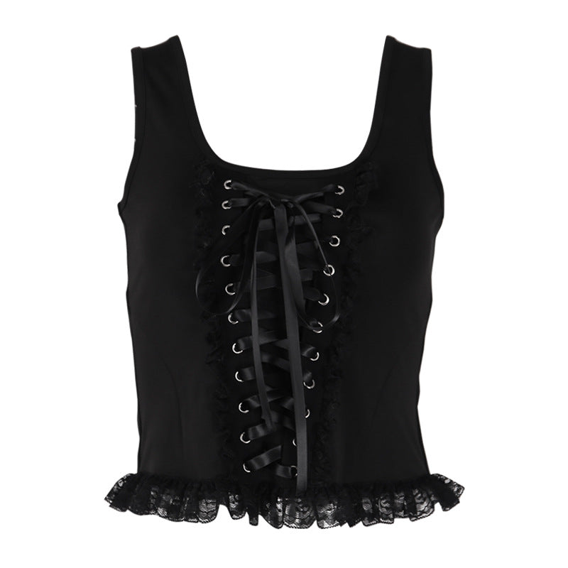 Summer Square Neck Lace Camisole Top Women