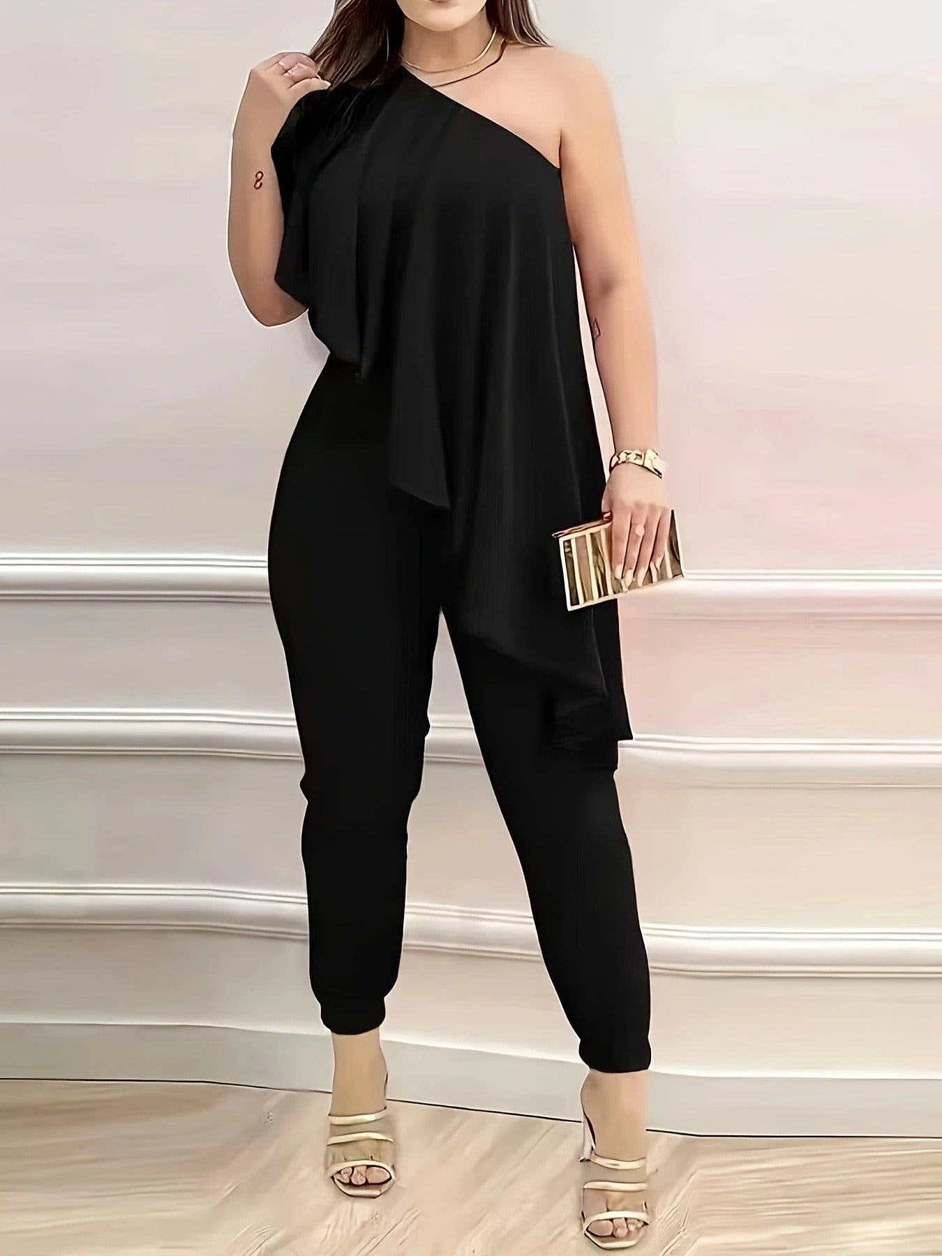 Women's Sleeveless Asymmetrical Jumpsuit Casual Summer Wear