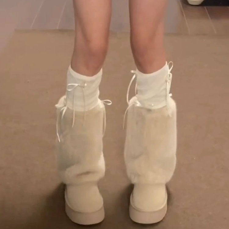 Women's Plush Winter Snow Boots Non-slip Rubber Sole