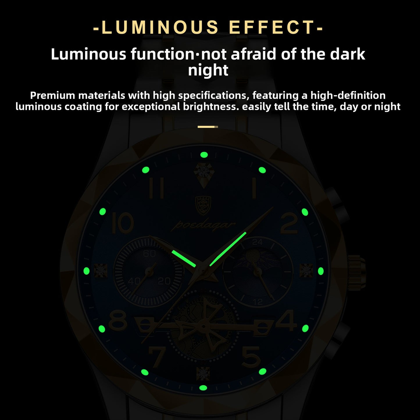 Men's multifunctional waterproof luminous quartz watch