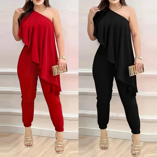 Women's Sleeveless Asymmetrical Jumpsuit Casual Summer Wear