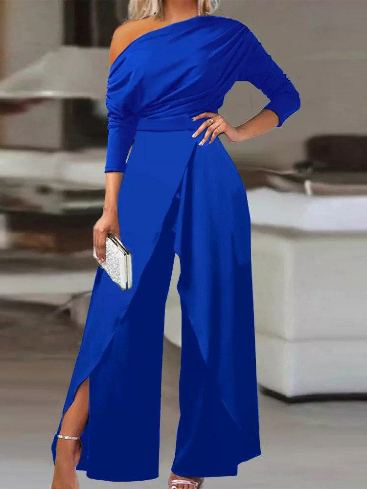 One Shoulder Formal Elegant Party Jumpsuit