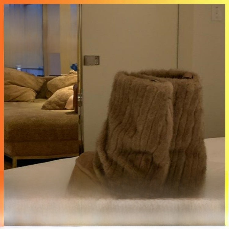 Women's Plush Winter Snow Boots Non-slip Rubber Sole