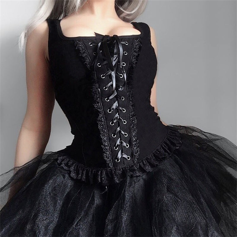 Summer Square Neck Lace Camisole Top Women