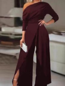 One Shoulder Formal Elegant Party Jumpsuit