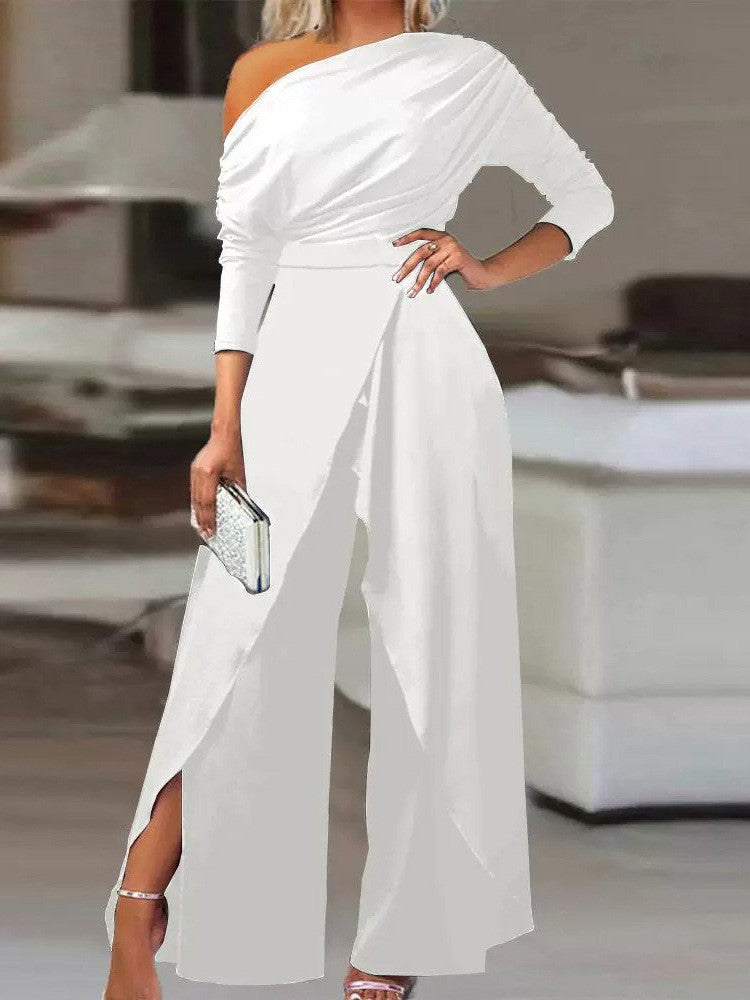 One Shoulder Formal Elegant Party Jumpsuit