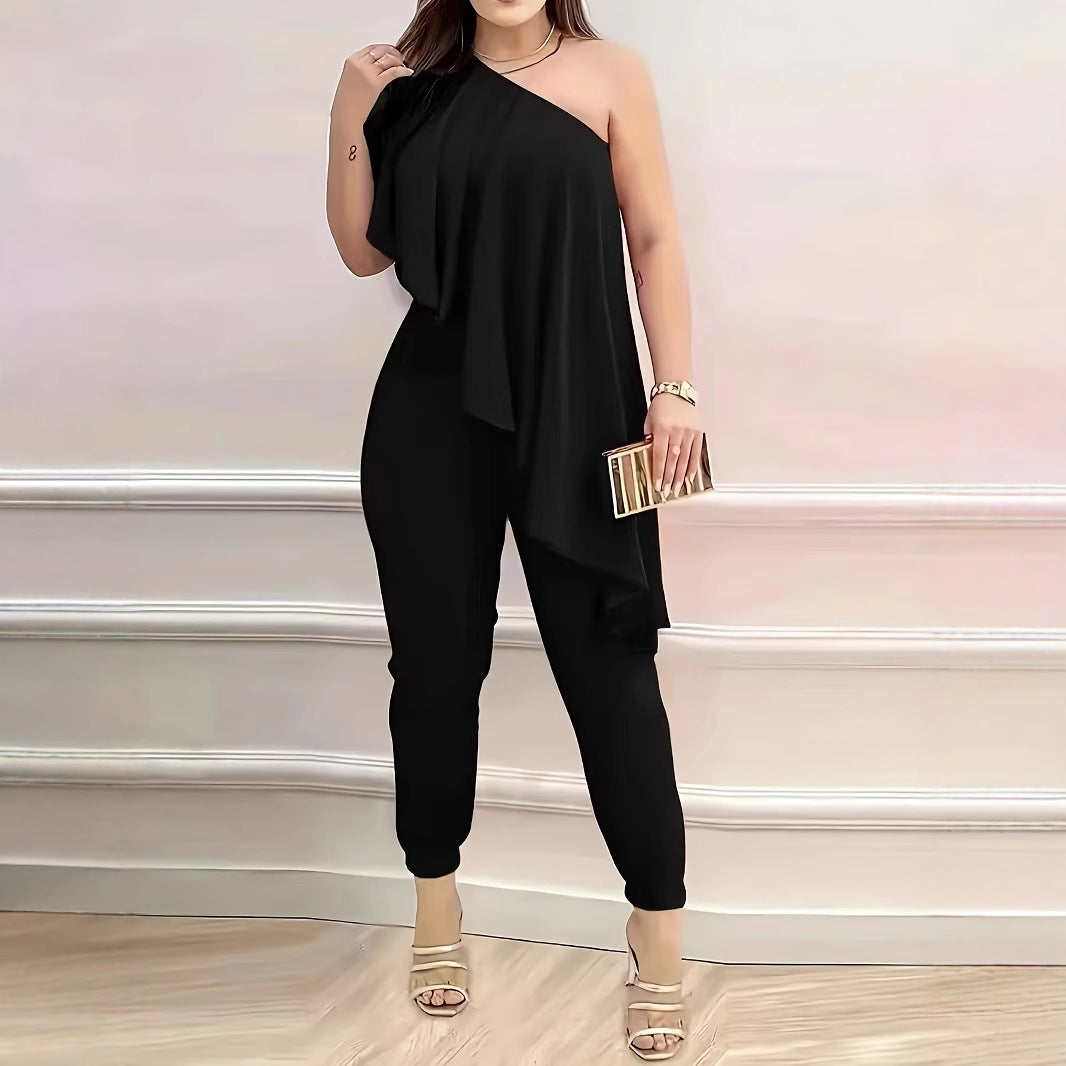 Women's Sleeveless Asymmetrical Jumpsuit Casual Summer Wear