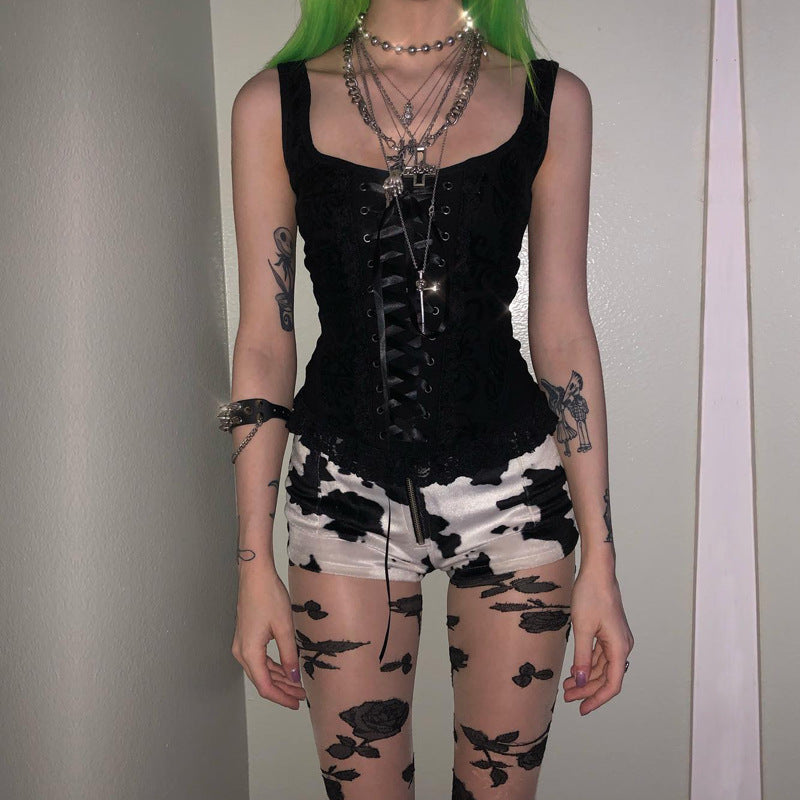 Summer Square Neck Lace Camisole Top Women