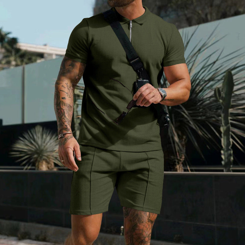Loose lapel T-shirt suit for men