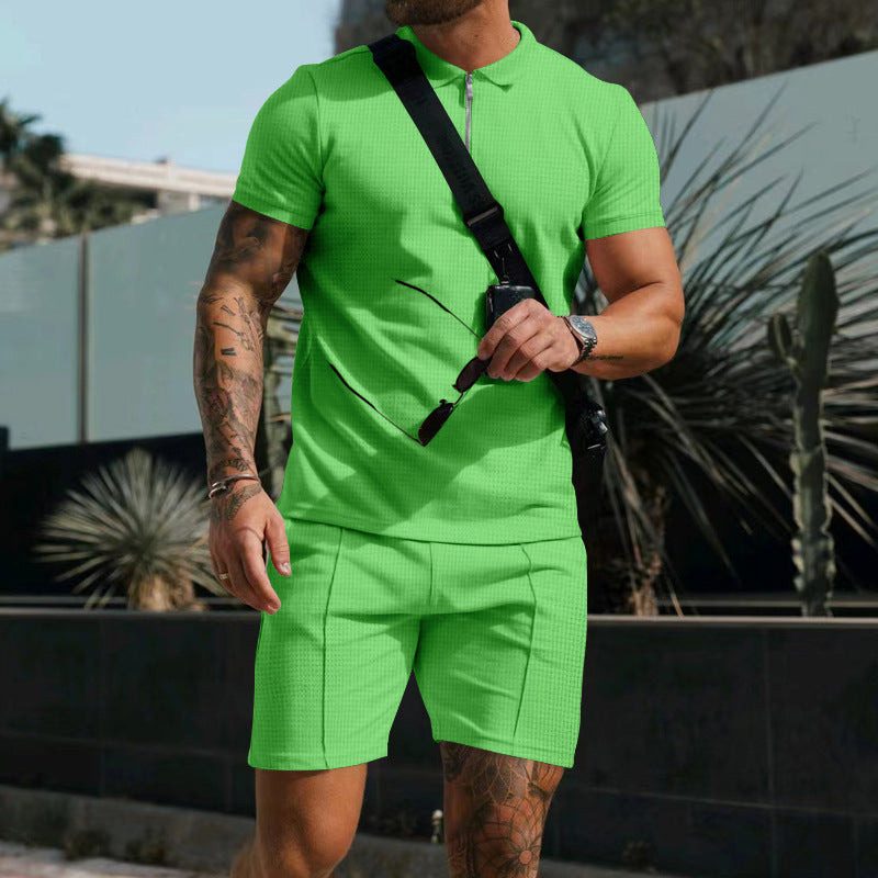 Loose lapel T-shirt suit for men