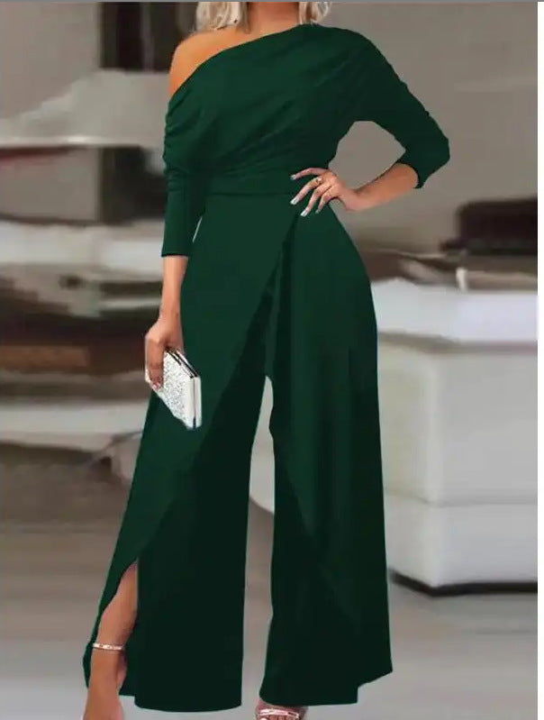 One Shoulder Formal Elegant Party Jumpsuit