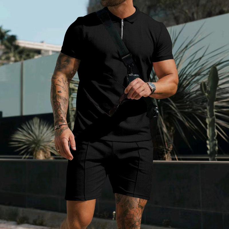 Loose lapel T-shirt suit for men